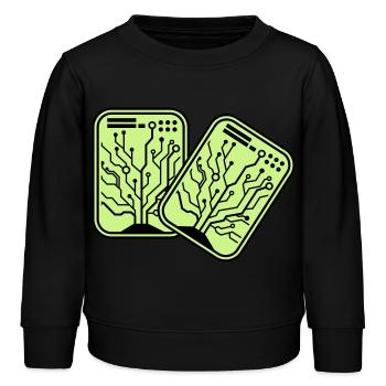 Micro Chip 2 - Kids Organic Sweatshirt by Stanley/Stella - black - Front - AI Model Kid Male (0cm)