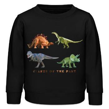 dinosaurier_06201402 - Kinder Organic Sweatshirt Mini Changer von Stanley/Stella - Schwarz - Vorne - AI Model Kid Male (0cm)