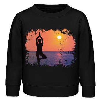 Yoga - Sweat enfant bio Stanley/Stella - noir - Devant - AI Model Kid Male (0cm)