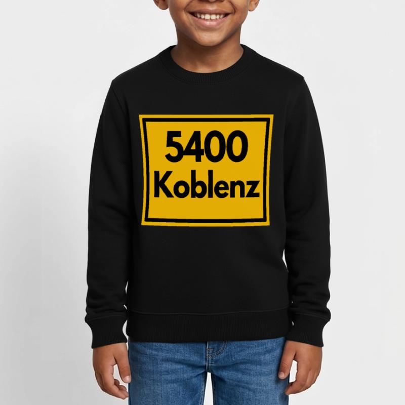 Panneau de lieu - puis rétro ancien code postal 5400 Coblence Sweat enfant bio Stanley/Stella