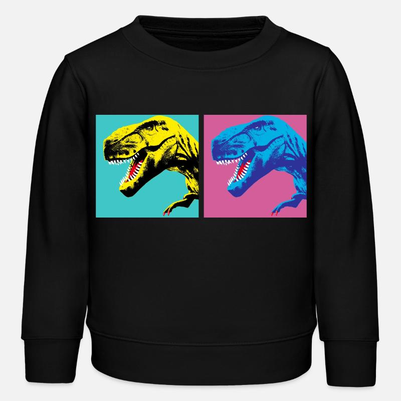 T-Rex PopArt C - Kinder Organic Sweatshirt Mini Changer von Stanley/Stella - Schwarz