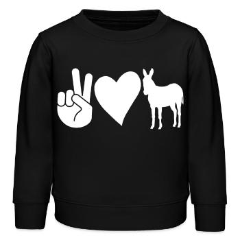 Esel - Kinder Organic Sweatshirt Mini Changer von Stanley/Stella - Schwarz - Vorne - AI Model Kid Male (0cm)