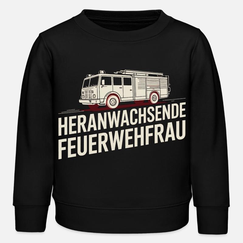 Adolescent Firefighter – Gift Idea - Kids Organic Sweatshirt by Stanley/Stella - black