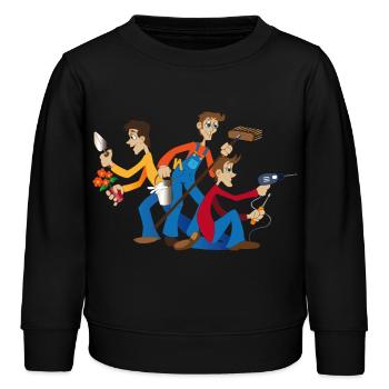 bricoleurs - Sweat enfant bio Stanley/Stella - noir - Devant - AI Model Kid Male (0cm)