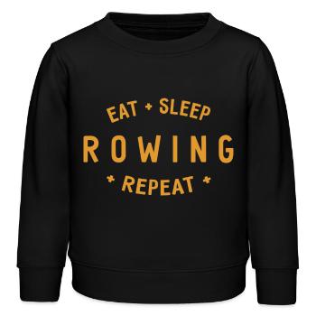 Eat Sleep Rowing Repeat - Rowing - Rowers - Kids Organic Sweatshirt by Stanley/Stella - black - Front - AI Model Kid Male (0cm)