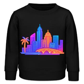 skyline city stadt - Kinder Organic Sweatshirt Mini Changer von Stanley/Stella - Schwarz - Vorne - AI Model Kid Male (0cm)