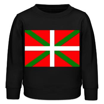 Basque flag - Kids Organic Sweatshirt by Stanley/Stella - black - Front - AI Model Kid Male (0cm)