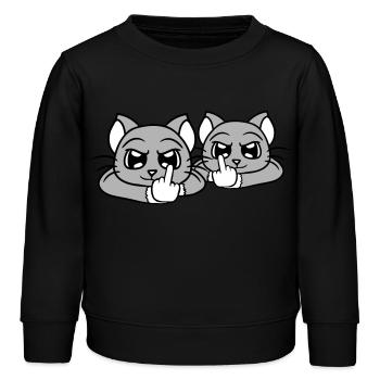 Méchants Chats Amis Majeur Insulte Équipe - Sweat enfant bio Stanley/Stella - noir - Devant - AI Model Kid Male (0cm)