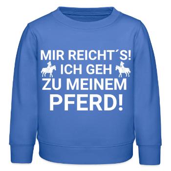 J’en ai assez du cheval - Sweat enfant bio Stanley/Stella - carolina blue - Devant - AI Model Kid Female (0cm)