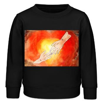 göttlicher Mundschutz - Kinder Organic Sweatshirt Mini Changer von Stanley/Stella - Schwarz - Vorne - AI Model Kid Male (0cm)