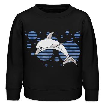 Delfin - Kinder Organic Sweatshirt Mini Changer von Stanley/Stella - Schwarz - Vorne - AI Model Kid Male (0cm)