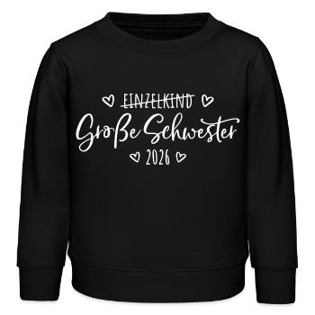 Kein Einzelkind mehr - Große Schwester 2026 - Kinder Organic Sweatshirt Mini Changer von Stanley/Stella - Schwarz - Vorne - AI Model Kid Male (0cm)