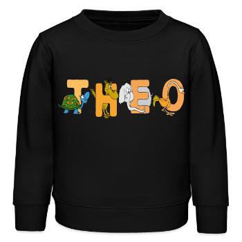 Theo - Kinder Organic Sweatshirt Mini Changer von Stanley/Stella - Schwarz - Vorne - AI Model Kid Male (0cm)