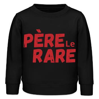 Papa perle rare - idée cadeau papa - Sweat enfant bio Stanley/Stella - noir - Devant - AI Model Kid Male (0cm)
