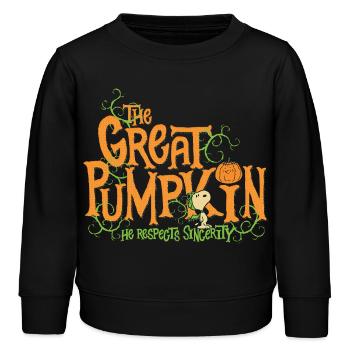 Peanuts Design Halloween Mit Spruch - Kinder Organic Sweatshirt Mini Changer von Stanley/Stella - Schwarz - Vorne - AI Model Kid Male (0cm)