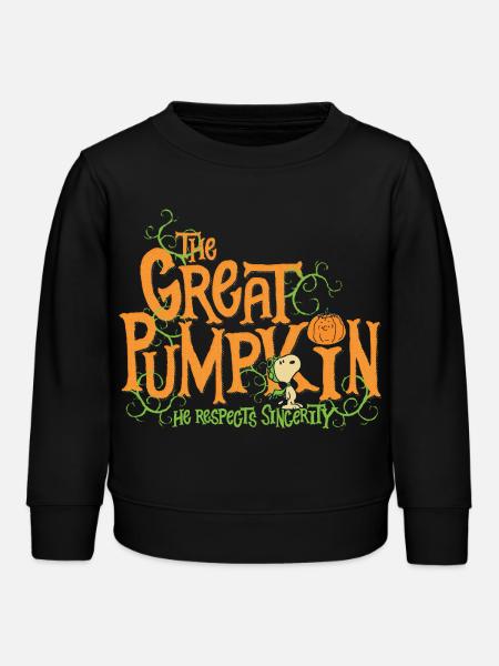 Peanuts Design Halloween Mit Spruch - Kinder Organic Sweatshirt Mini Changer von Stanley/Stella - Schwarz