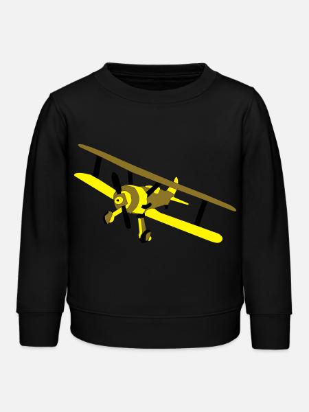 Plane - Kids Organic Sweatshirt by Stanley/Stella - black