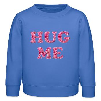 Hug Me avec des pétales de rose - Sweat enfant bio Stanley/Stella - carolina blue - Devant - AI Model Kid Female (0cm)