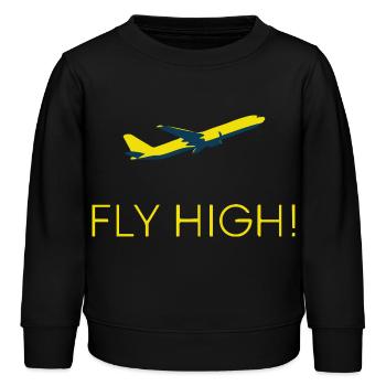 FLUGZEUGE - Kinder Organic Sweatshirt Mini Changer von Stanley/Stella - Schwarz - Vorne - AI Model Kid Male (0cm)