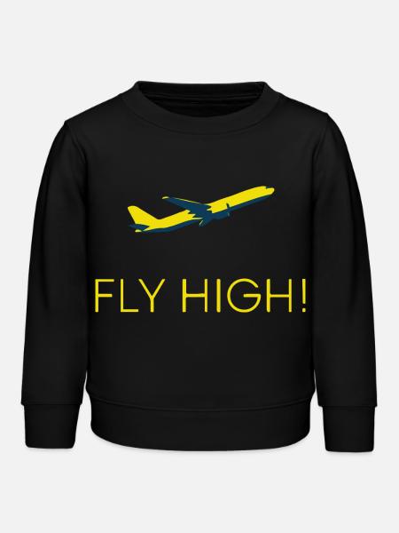 FLUGZEUGE - Kinder Organic Sweatshirt Mini Changer von Stanley/Stella - Schwarz