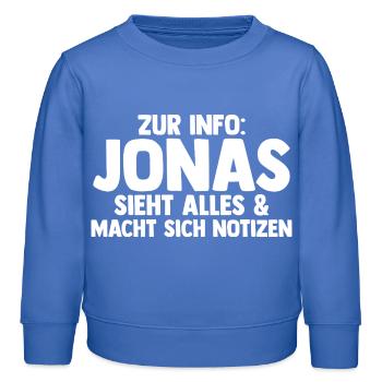 Jonas - Kids Organic Sweatshirt by Stanley/Stella - carolina blue - Front - AI Model Kid Female (0cm)