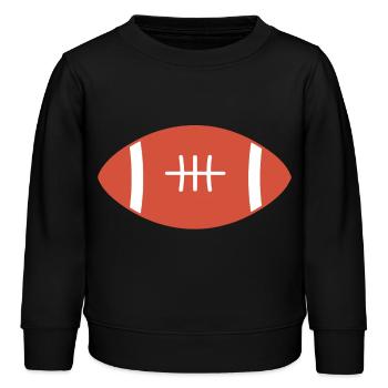 Ballon de rugby - Sweat enfant bio Stanley/Stella - noir - Devant - AI Model Kid Male (0cm)