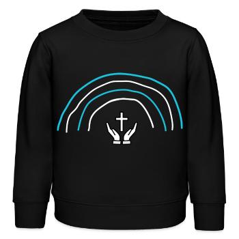 croix catholique irradiante - Sweat enfant bio Stanley/Stella - noir - Devant - AI Model Kid Male (0cm)