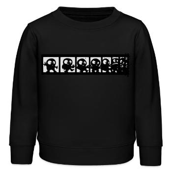 comics strip - Kids Organic Sweatshirt by Stanley/Stella - black - Front - AI Model Kid Male (0cm)