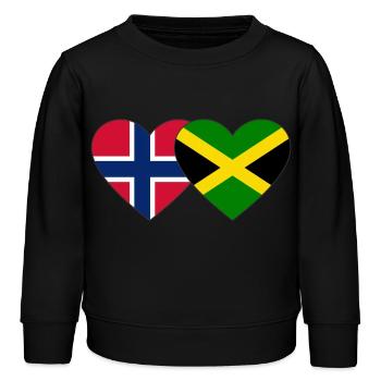 Norwegen Jamaika Flagge Herz - Kinder Organic Sweatshirt Mini Changer von Stanley/Stella - Schwarz - Vorne - AI Model Kid Male (0cm)