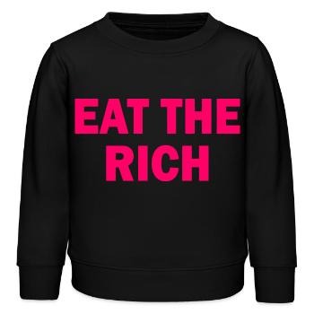 Eat the rich - Kinder Organic Sweatshirt Mini Changer von Stanley/Stella - Schwarz - Vorne - AI Model Kid Male (0cm)