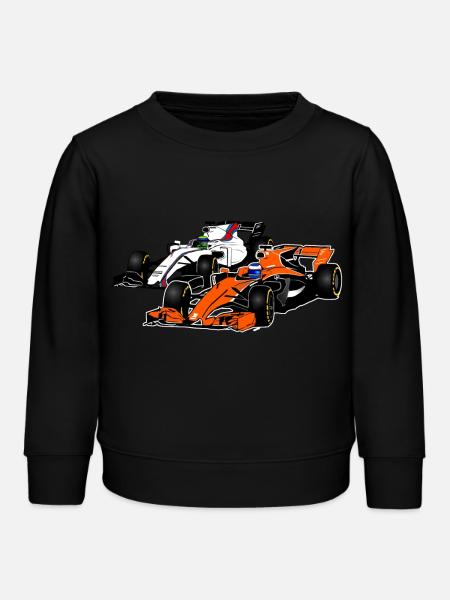 Racecar - Rennauto - Kinder Organic Sweatshirt Mini Changer von Stanley/Stella - Schwarz