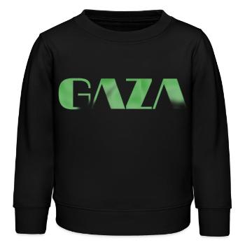 vintage Gaza Text grün - Kinder Organic Sweatshirt Mini Changer von Stanley/Stella - Schwarz - Vorne - AI Model Kid Male (0cm)