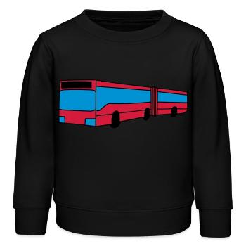Bus - Kinder Organic Sweatshirt Mini Changer von Stanley/Stella - Schwarz - Vorne - AI Model Kid Male (0cm)
