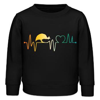 Hühner Herzschlag Hahn - Kinder Organic Sweatshirt Mini Changer von Stanley/Stella - Schwarz - Vorne - AI Model Kid Male (0cm)