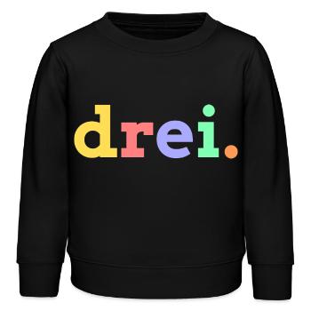drei 3. Geburtstag - Kinder Organic Sweatshirt Mini Changer von Stanley/Stella - Schwarz - Vorne - AI Model Kid Male (0cm)