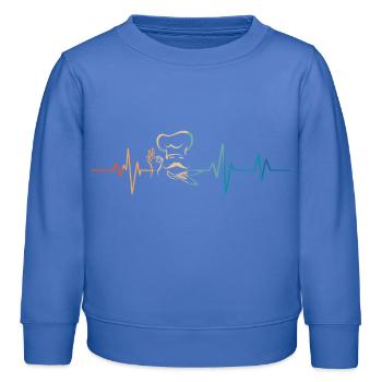 Battement de coeur rétro chef cuisinier - Sweat enfant bio Stanley/Stella - carolina blue - Devant - AI Model Kid Female (0cm)