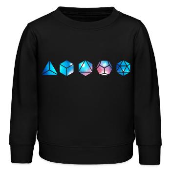 Platonic solids, building blocks of life, elements - Kids Organic Sweatshirt by Stanley/Stella - black - Front - AI Model Kid Male (0cm)