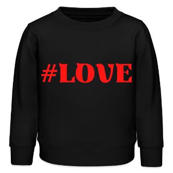 #Love Liebe Lieblingsmensch Valentinstag - Kinder Organic Sweatshirt Mini Changer von Stanley/Stella - Schwarz - Vorne - AI Model Kid Male (0cm)