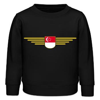 Singapur Fan Outfit Design T Shirt - Kinder Organic Sweatshirt Mini Changer von Stanley/Stella - Schwarz - Vorne - AI Model Kid Male (0cm)