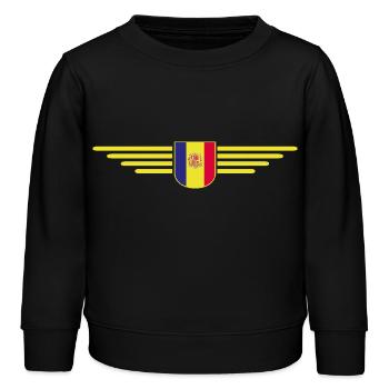 Andorra Fans T-Shirt Design - Kinder Organic Sweatshirt Mini Changer von Stanley/Stella - Schwarz - Vorne - AI Model Kid Male (0cm)