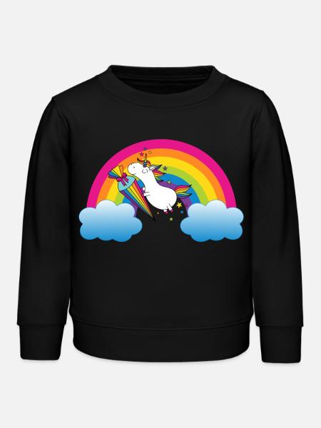 Einhorn Einschulung - Kinder Organic Sweatshirt Mini Changer von Stanley/Stella - Schwarz