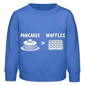 Pfannkuchen über Waffeln - Kinder Organic Sweatshirt Mini Changer von Stanley/Stella - carolina Blue - Vorne - AI Model Kid Female (0cm)