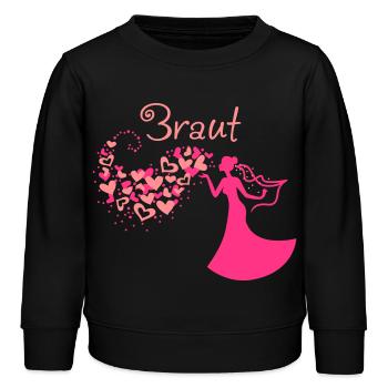 Nuage de coeur mariée texte - Sweat enfant bio Stanley/Stella - noir - Devant - AI Model Kid Male (0cm)