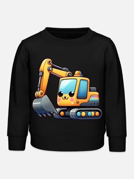 Excavator for children - Kids Organic Sweatshirt by Stanley/Stella - black