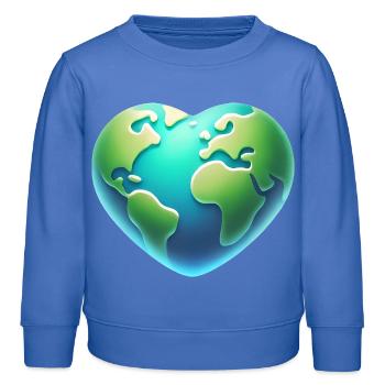Herzförmige Erde Öko-Design - Kinder Organic Sweatshirt Mini Changer von Stanley/Stella - carolina Blue - Vorne - AI Model Kid Female (0cm)