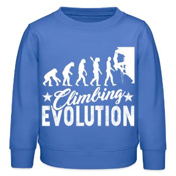 Climbing Evolution - Kids Organic Sweatshirt by Stanley/Stella - carolina blue - Front - AI Model Kid Female (0cm)