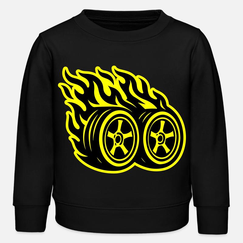 Flamme de pneu de voiture - Sweat enfant bio Stanley/Stella - noir