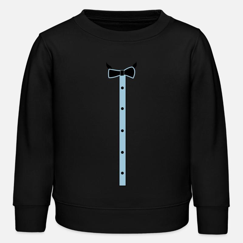 Bow tie and buttons - Kids Organic Sweatshirt by Stanley/Stella - black