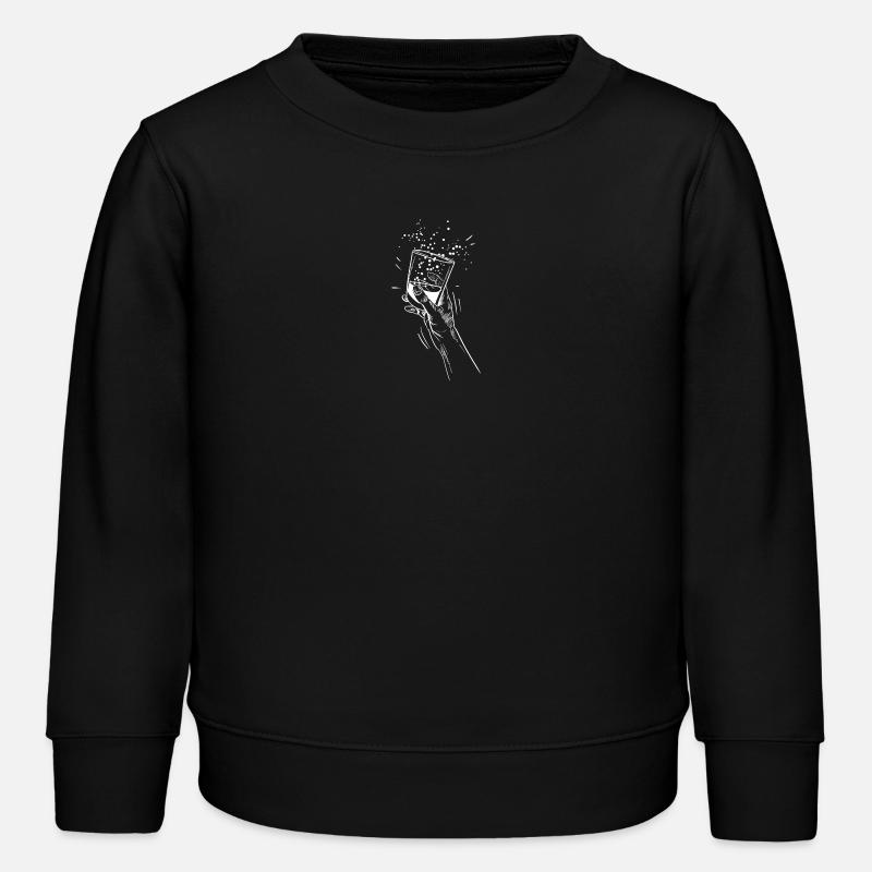 Main avec verre à boisson - Sweat enfant bio Stanley/Stella - noir