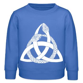 Serpents blancs et symbole celte - Sweat enfant bio Stanley/Stella - carolina blue - Devant - AI Model Kid Female (0cm)
